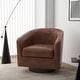 preview thumbnail 43 of 143, Modern 360°Swivel Accent Chairs Barrel Armchairs Regular: 27.75"W x 26.75"D x 26.25"H - PU Leather-Coffee-Regular