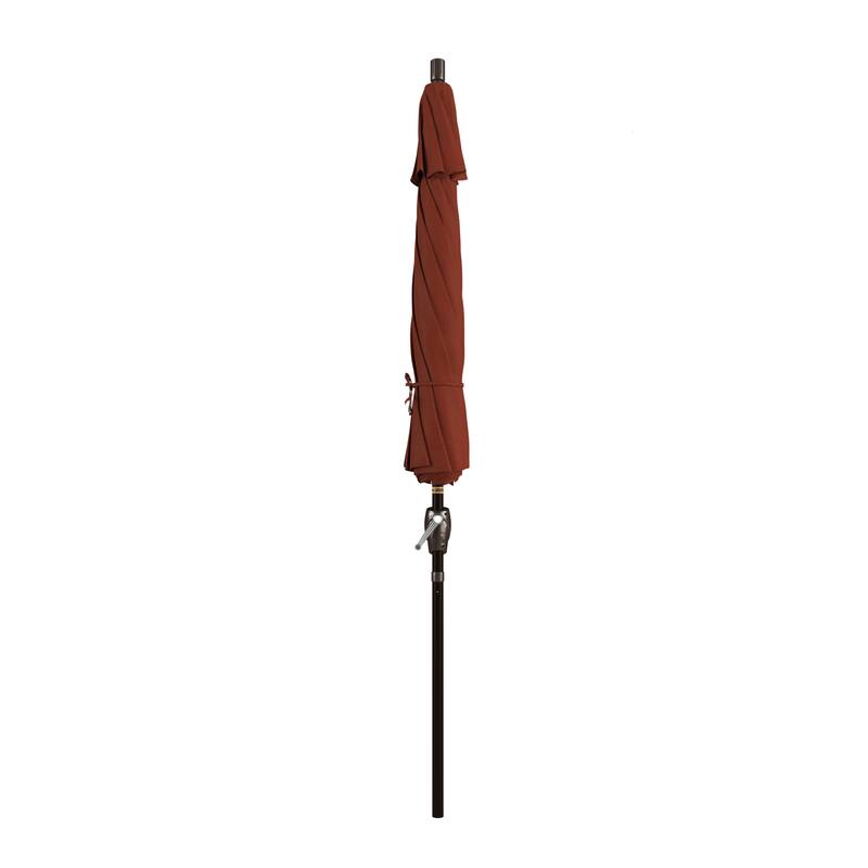California Umbrella 9-foot Round Crank Lift, Push ButtonTilt, Bronze Frame Finish, Aluminum Patio Umbrella with Sunbrella Fabric