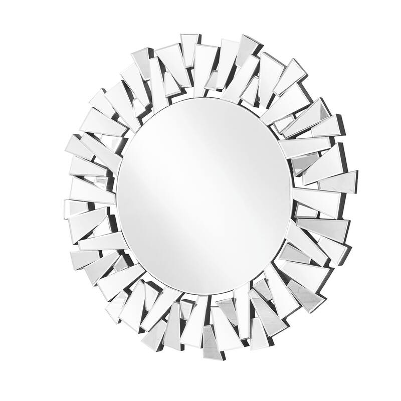 Sparkle 31.5 in. Contemporary Round Mirror in Clear - N/A
