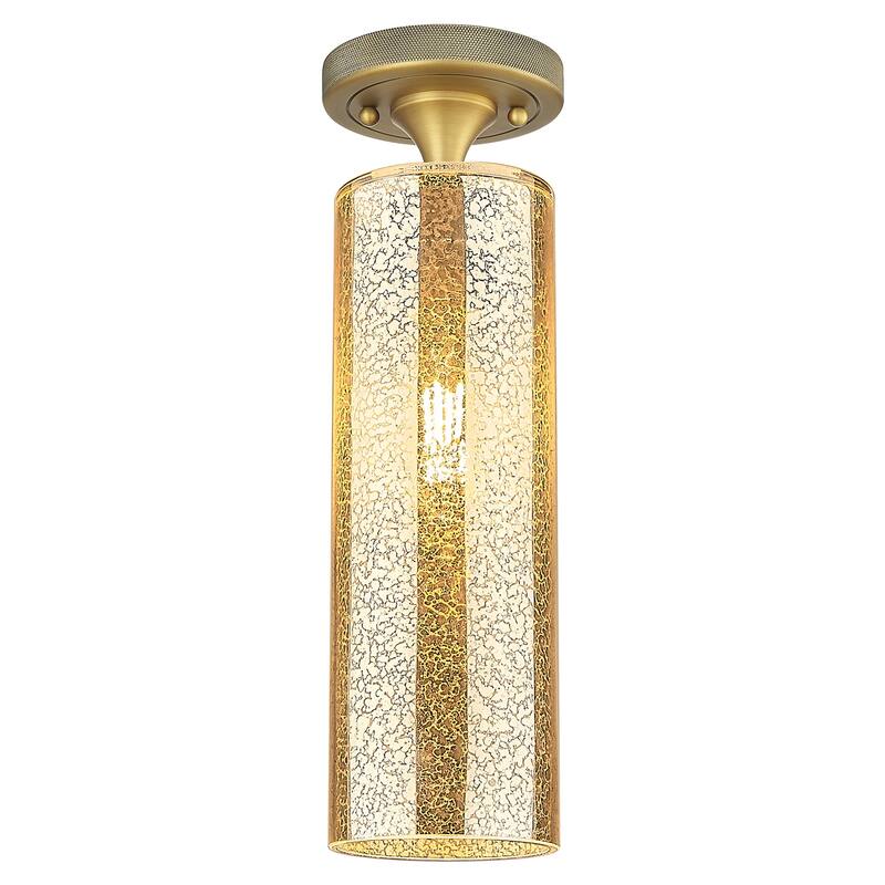 Innovations Lighting 434-1F-G434-12ME Crown Point 15" Tall Semi-Flush - Brushed Brass