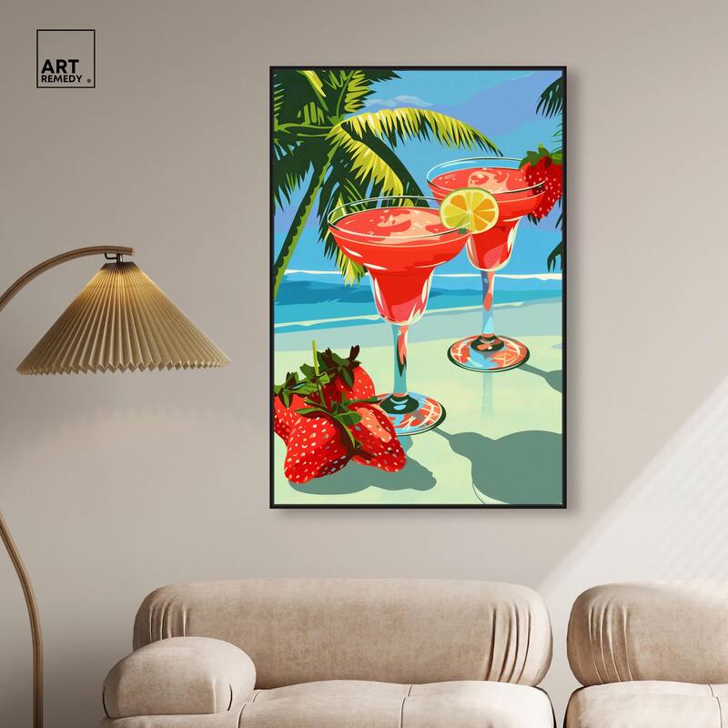 Strawberry Daiquri Breeze Canvas by Art Remedy