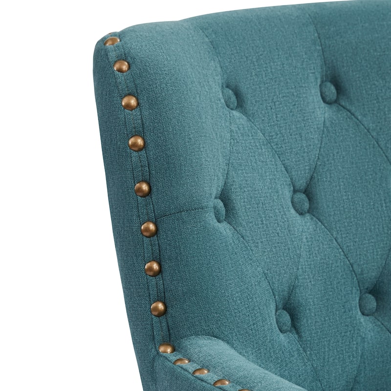Club Chair Upholstered Button Tufted Accent Chair with Ottoman and Pillow