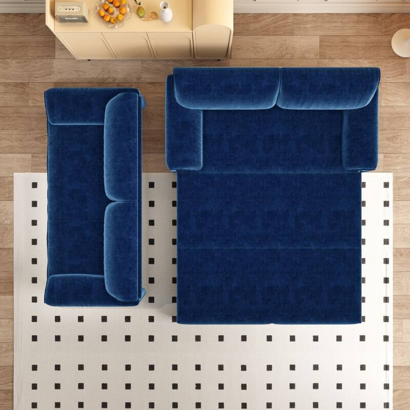 66" Velvet 3-in-1 Convertible Sofa Bed with Side Storage