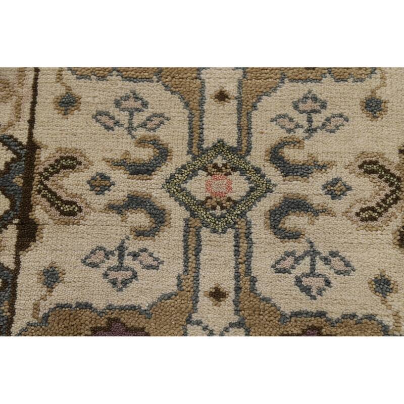 Transitional Oushak Indian Runner Rug Hand-Knotted Wool Carpet - 2'6"x 8'0"
