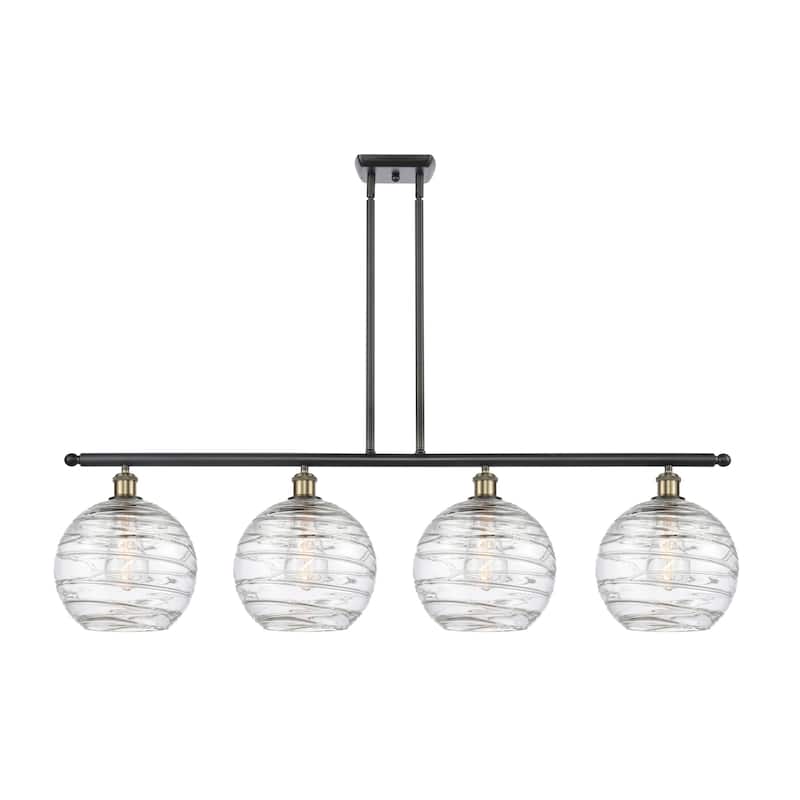 Innovations Lighting 516-4I-13-48 Athens Linear Athens 4 Light 48" - Black Antique Brass / Clear Deco Swirl