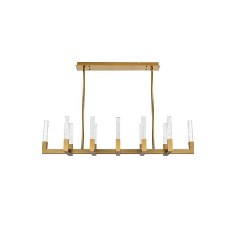 Elegant Lighting 1030G54 Noemi 54" Wide LED Crystal Linear Pendant - Satin Gold