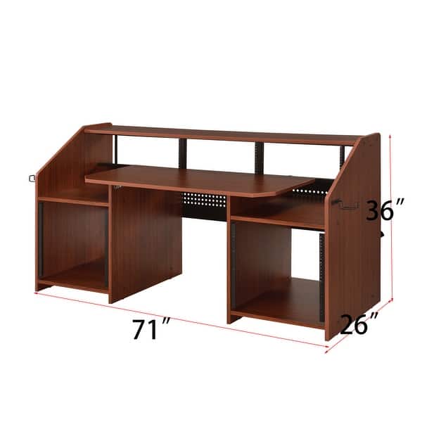 Music Desk Walnut & Black Finish Music Computer Desk Industrial Style Bed Bath & Beyond 35974850