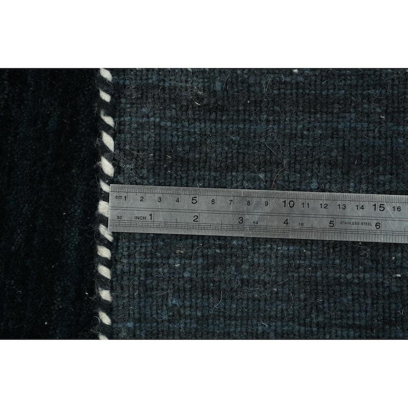 Hand Knotted Oriental 100% Wool Carpet Tribal Animal Pictorial Navy Blue & Blues Gabbeh Area Rug - 8' 10'' X 9' 0''