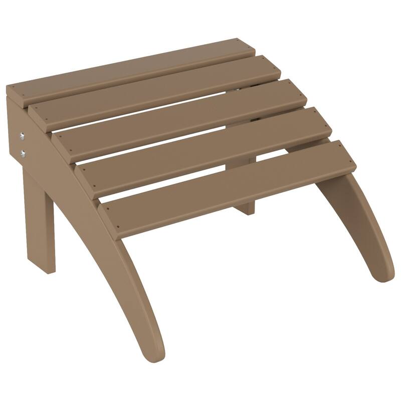 POLYTRENDS Laguna Eco-Friendly All-Weather Outdoor Patio Foldable Adirondack Chair Ottoman - Weathered Wood