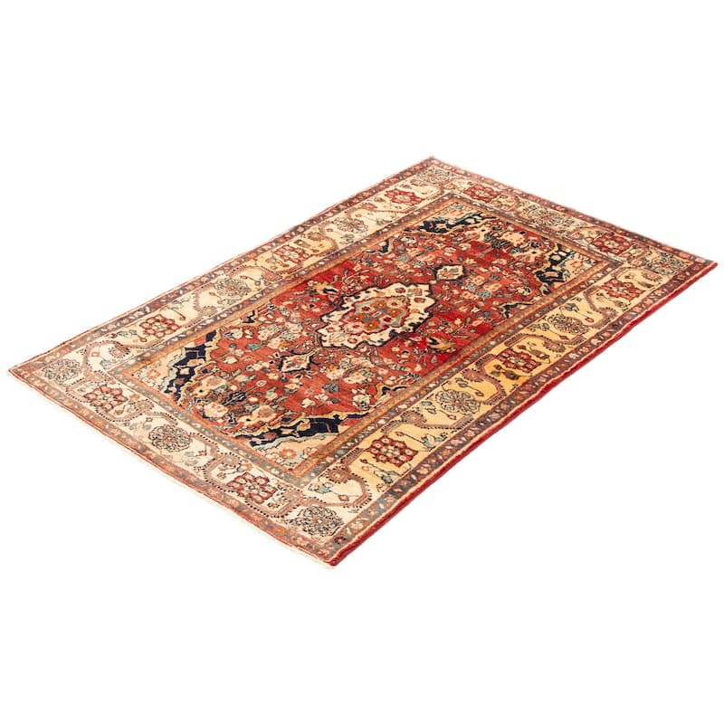 ECARPETGALLERY Hand-knotted Anadol Red Wool Rug - 4'1 x 6'2