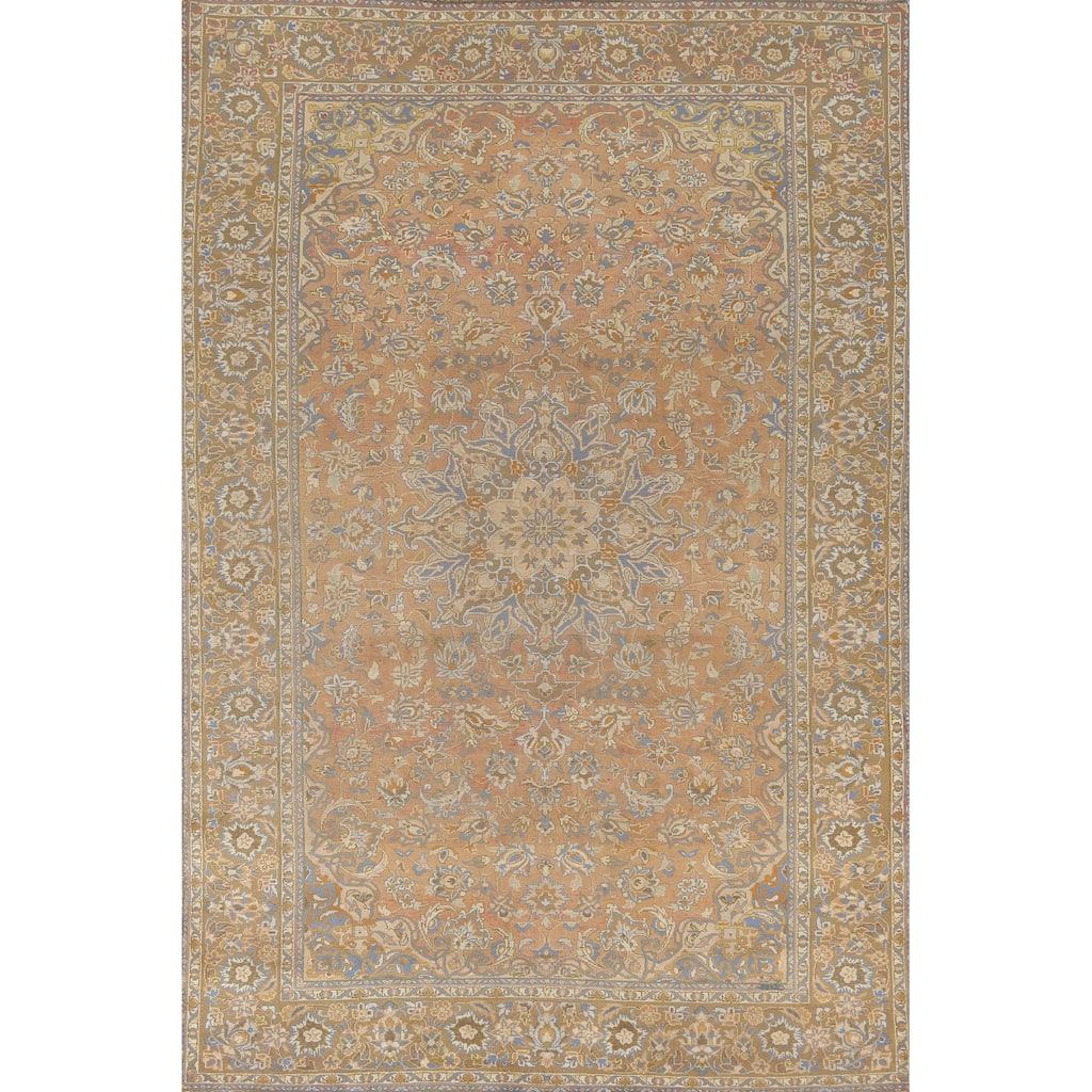 Traditional Najafabad Persian Vintage Rug Handmade Floral Wool Carpet - 7'1"x 10'4"