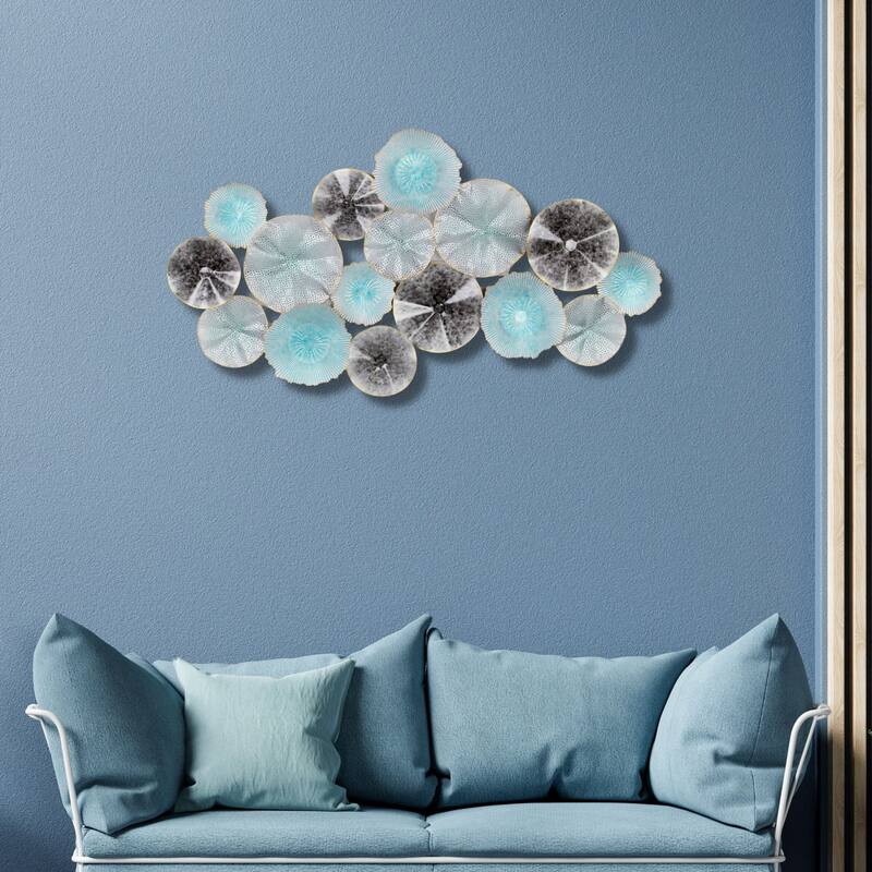 Handcrafted Flower Burst Wall Decoration - 43.5" - Blue