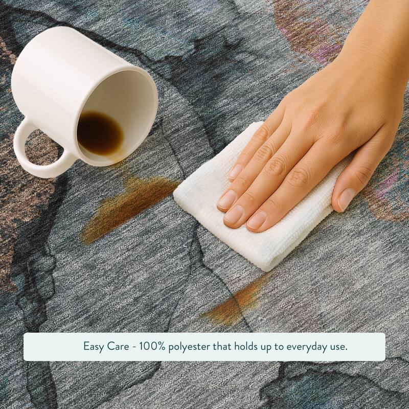 Machine Washable Indoor/ Outdoor Modern Brush Chantille Rug