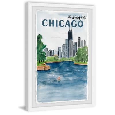 'The Windy City, Chicago' Framed Painting Print