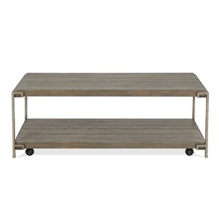 2 Tier End Table Storage Coffee Table with Casters and Open Shelf - Bed ...