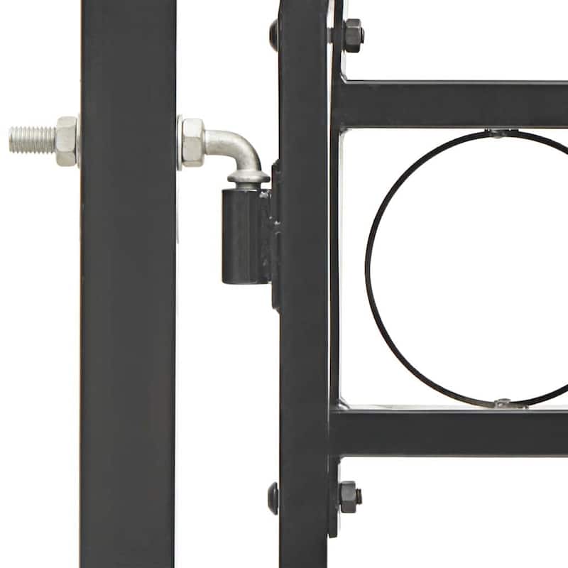 vidaXL Fence Gate with Arched Top Steel 39.4" x 49.2"/59.1"/68.9"/78.7" Black