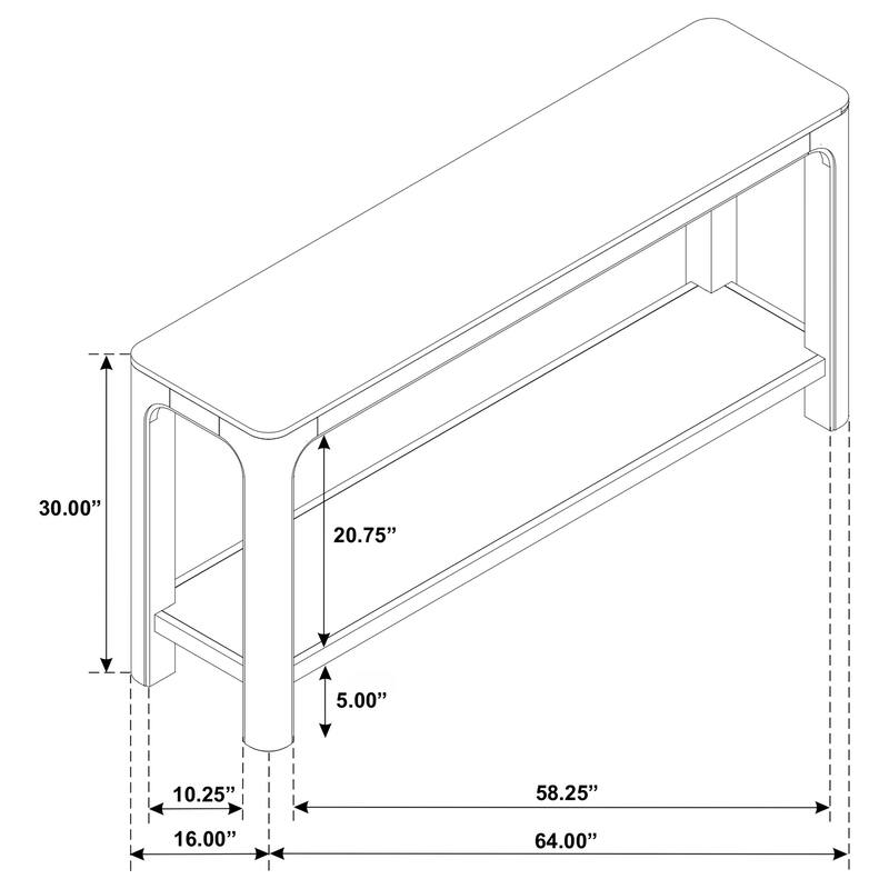 Solano 64-inch Entryway Console Sofa Table Weathered Mango - 64.25'' x 16'' x 30''