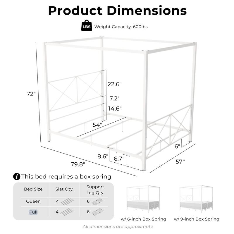 Furniture of America Rosemarie Canopy Metal Bed