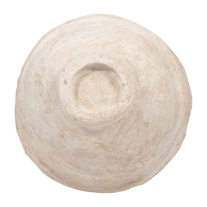 Sagebrook Home Paper Mache, Vase With Handles, White, Amphora, Textured