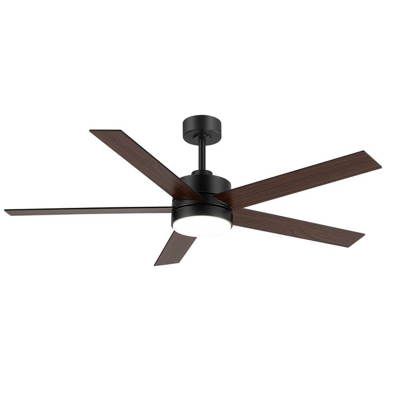 56 Inch 5-Blade LED Ceiling Fan with Light Remote and 2 Downrods