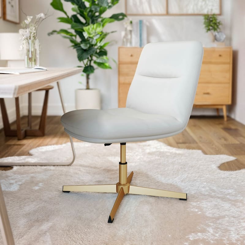 Commercial Mid-Back Padded Upholstered Swivel Office Chair - 28.25"W x 28.25"D x 29.25" - 34.25"H
