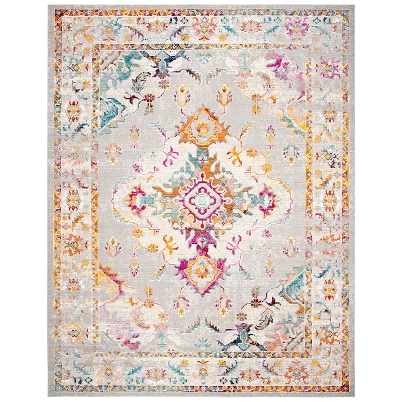 SAFAVIEH Crystal Pintea Vintage Boho Medallion Rug - 9' x 12' - Grey/Cream