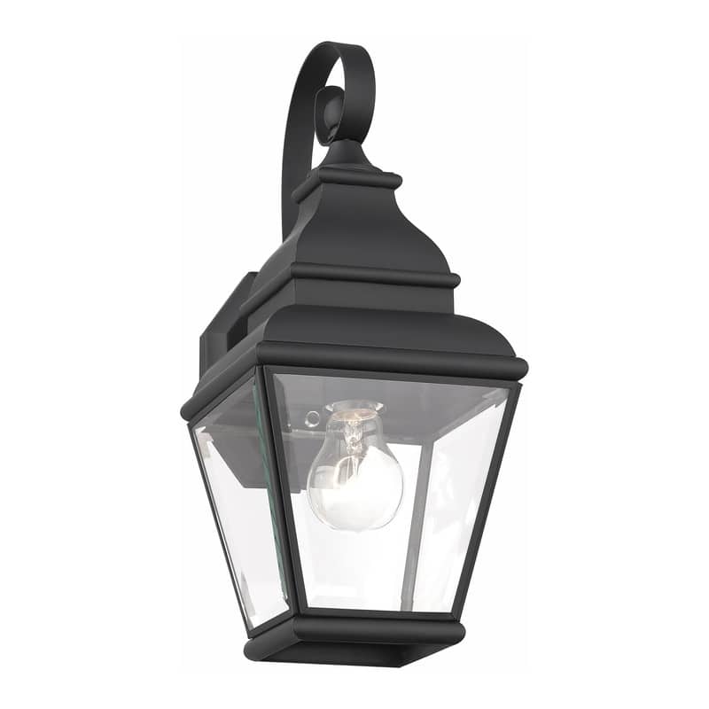 Livex Lighting 1-Light Black Outdoor Wall Lantern, 2590-04 - 6.5"W x 15.5"H x 8"D