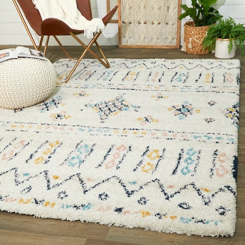 The Curated Nomad Miteos Bohemian Shag Area Rug
