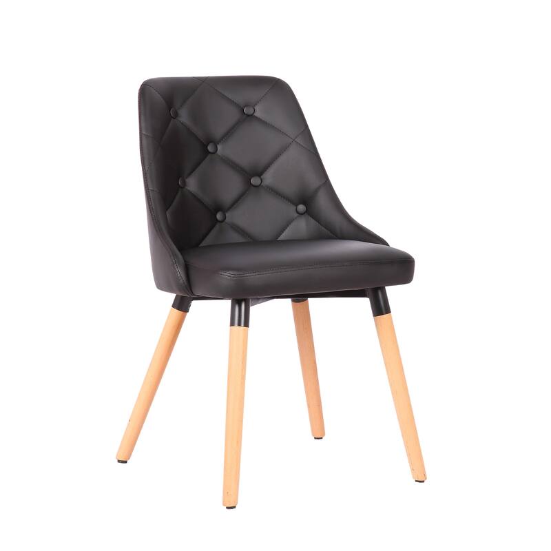 Porthos Home Dakari Dining Chairs, PU Leather Upholstery, Wooden Legs