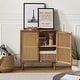 preview thumbnail 14 of 28, Woodland Multifunctional Rattan-Accented 2-Door Storage Stackable Buffet Cabinet with Solid and Wood Frame by HULALA HOME