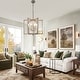 preview thumbnail 4 of 7, CurveCurio 24" Rustic Wood Chandelier with Candle-Style Light Base and 70" Adjustable Chain for Dining Room Elegance