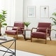 preview thumbnail 22 of 107, Glitzhome Set of 2 30.75"H Mid-Century Modern PU Leather Accent Armchairs with Rubberwood Frame - 25.75"L x 33.75"W x 30.75"H