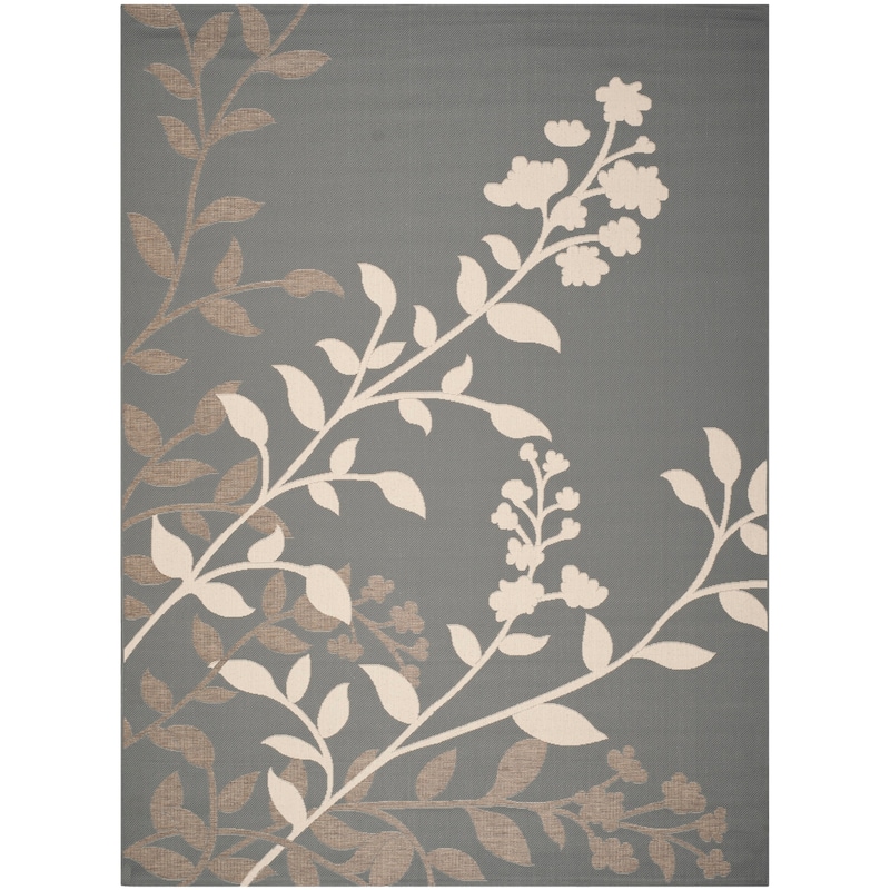 SAFAVIEH Courtyard Luann Botanical Indoor/ Outdoor Waterproof Patio Backyard Rug