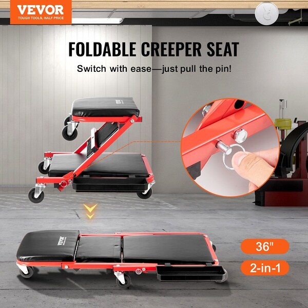 Foldable Z Garage Creeper for Garage Shop or Home - Bed Bath