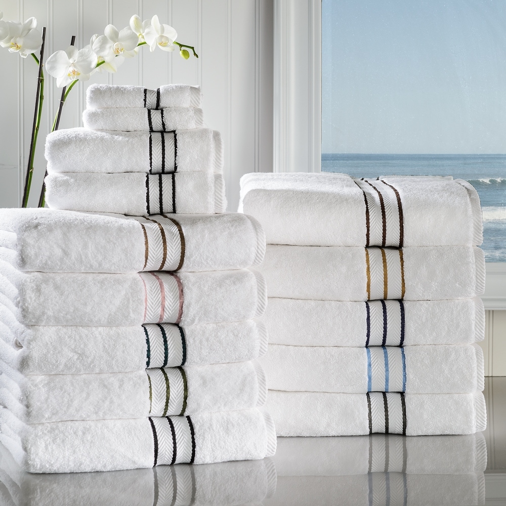 Authentic Hotel and Spa Turkish Cotton Shells Embroidered White 4-piece Bath  Towel Set - On Sale - Bed Bath & Beyond - 21853341