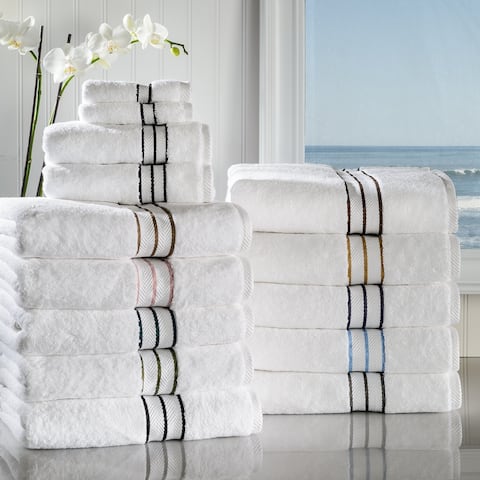 Miranda Haus Turkish Cotton Plush Assorted 8-Piece Solid Towel Set