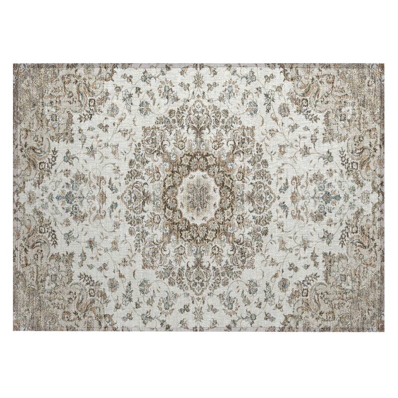 Machine Washable Indoor/ Outdoor Traditional Niko Chantille Rug