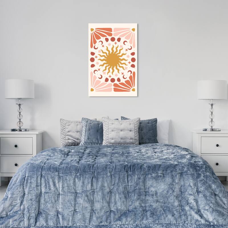Wynwood Studio Canvas Astronomy and Space The Sun in Tune Yellow and Dark Yellow Modern & Contemporary Wall Art Canvas Print - 24 x 36