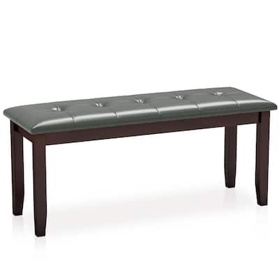 Gymax Upholstered Dining Bench w/Padded Seat for Kitchen Bedroom