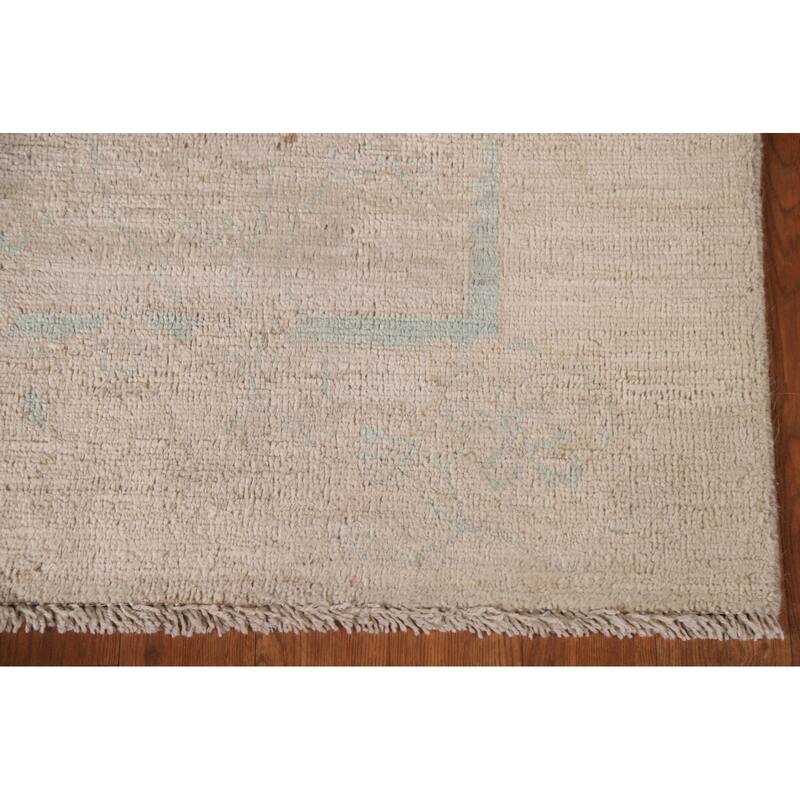 Oushak Oriental Runner Rug Handmade Vegetable Dye Wool Carpet - 3'1"x 11'10"
