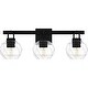 preview thumbnail 2 of 6, Celina 3-Light Matte Black Bath Light