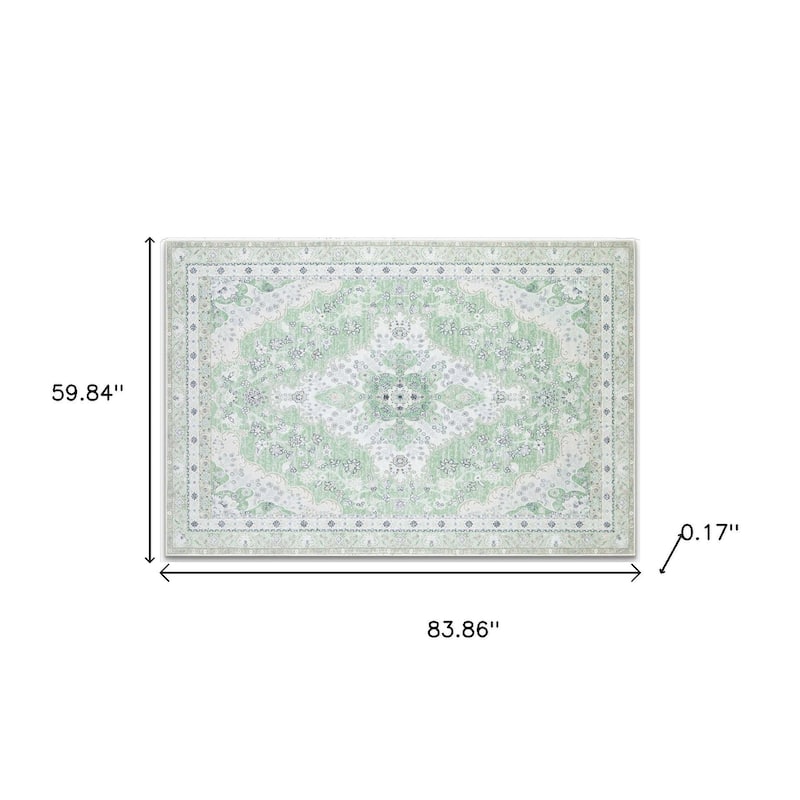 HomeRoots Oriental Traditional Rectangle Area Rug - 5' X 7'