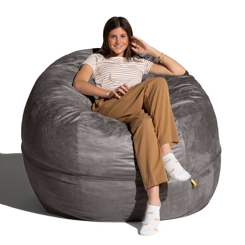 Jaxx Basics 5 Foot Large Adult Bean Bag Chair, Oversized with Filler