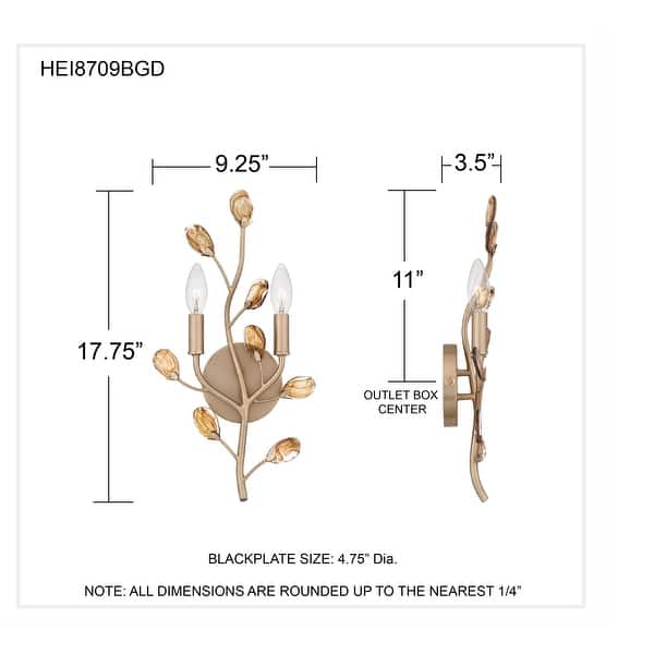 Heiress 2-Light Bronze Gold Wall Sconce