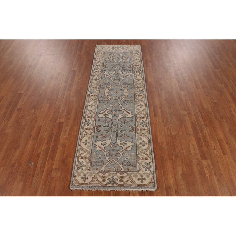 Oushak Oriental Runner Rug Handmade Wool Carpet - 2'8"x 8'0"