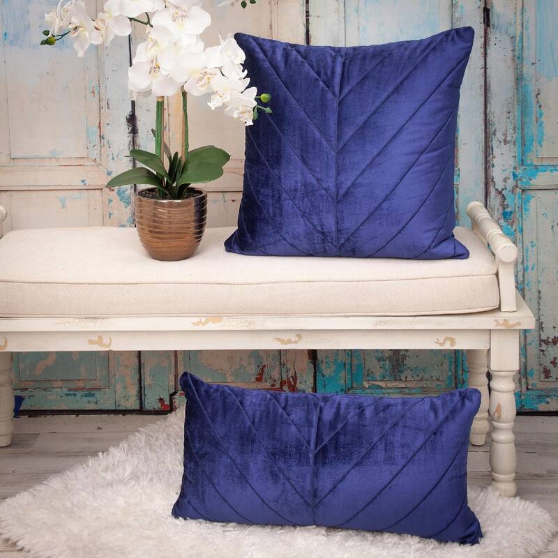 20" Blue Symmetry Stitch Pattern Throw Pillow