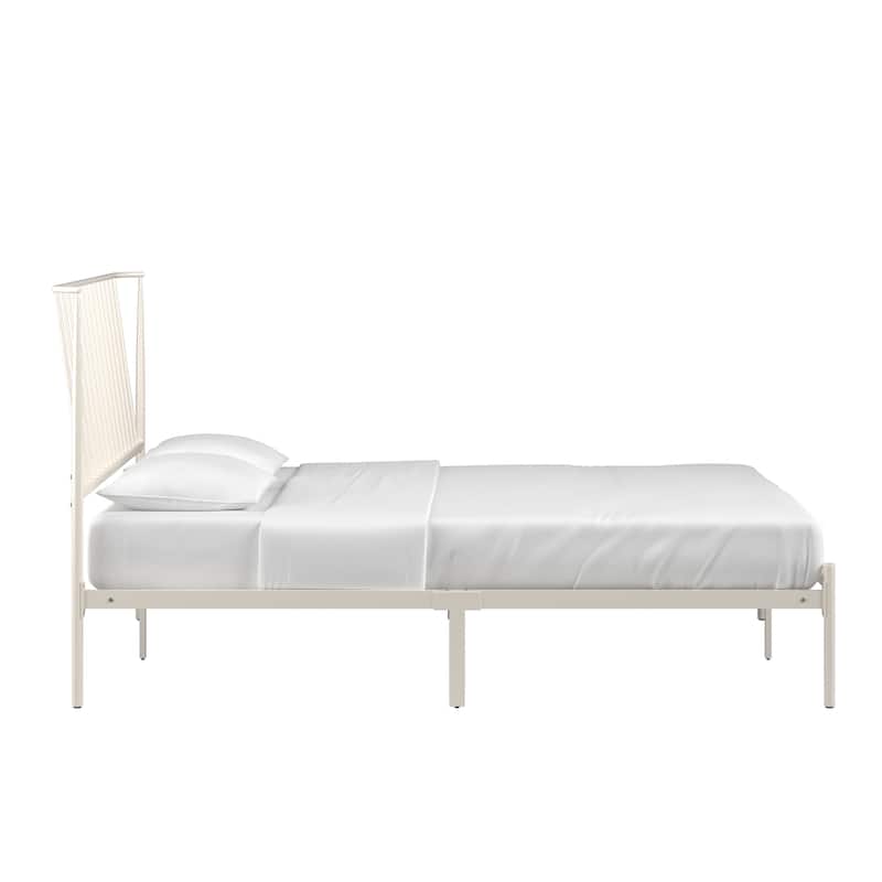 Bliss Metal Platform Bed with Curved Metal Headboard by iQ Modern