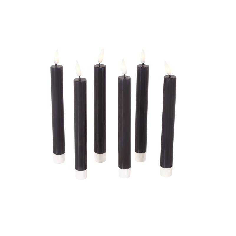 Wax Indoor Outdoor Flameless Candle with Remote Control - Set of 6 Red, Black, White, Yellow, Blue or Pink - Roche River Decor