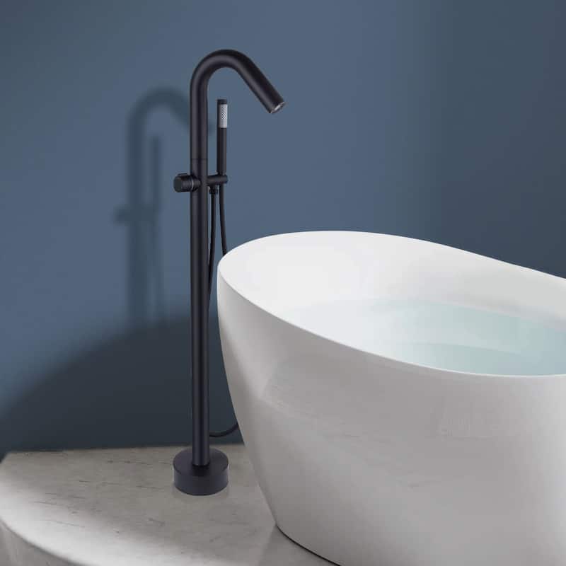 Topcraft Floor Mounted Bathtub Filler with Handheld Showerhead