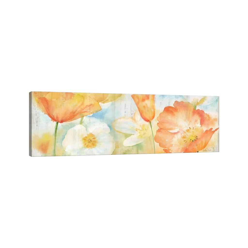 iCanvas "Poppy Meadow Pastel Woodgrain Panel" by Cynthia Coulter Canvas Print